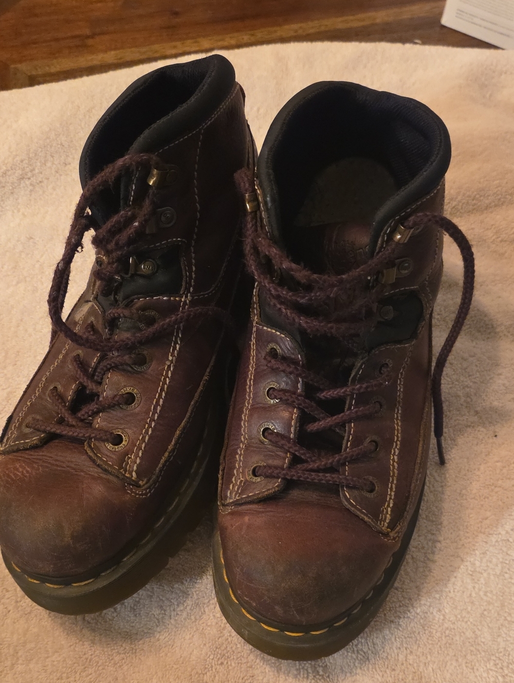 Dr. Martens Brown Leather Lace-Up Hiking Boots